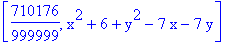 [710176/999999, x^2+6+y^2-7*x-7*y]
